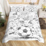 housse de couette foot gribouillis