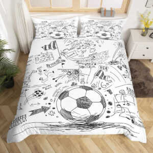 housse de couette foot gribouillis