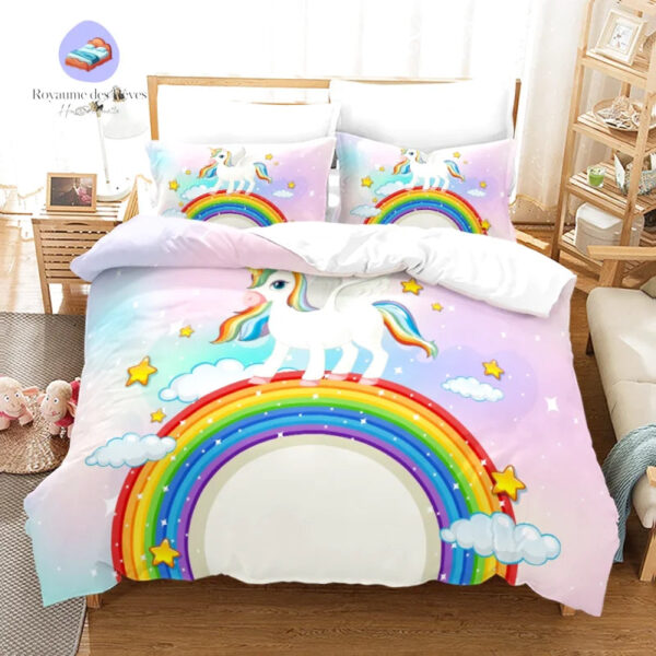 housse Arc en Ciel Licorne