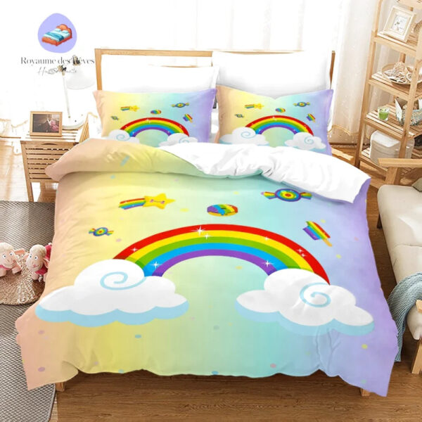 housse de couette Arc en Ciel Multicolore