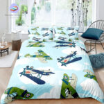 housse de couette Avion Bleu & Vert