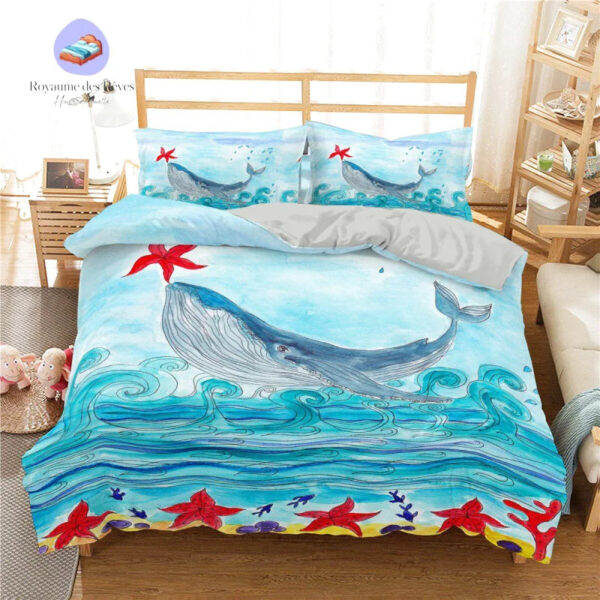 housse de couette Baleine Océan
