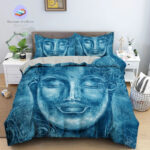 housse de couette Bouddha Bleu