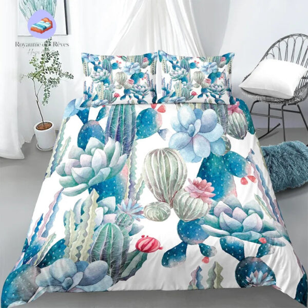 housse de couette Cactus Bleu