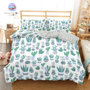 housse de couette Cactus Fond Blanc