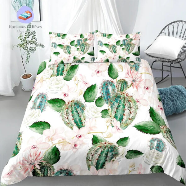 housse de couette motif cactus