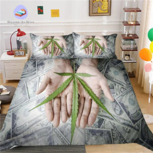housse de couette Cannabis Argent