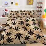 housse de couette Cannabis Noir
