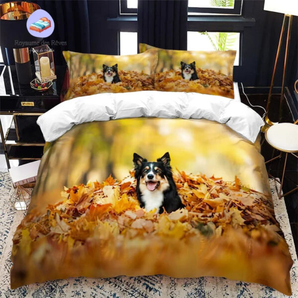 housse de couette Chien en Forêt