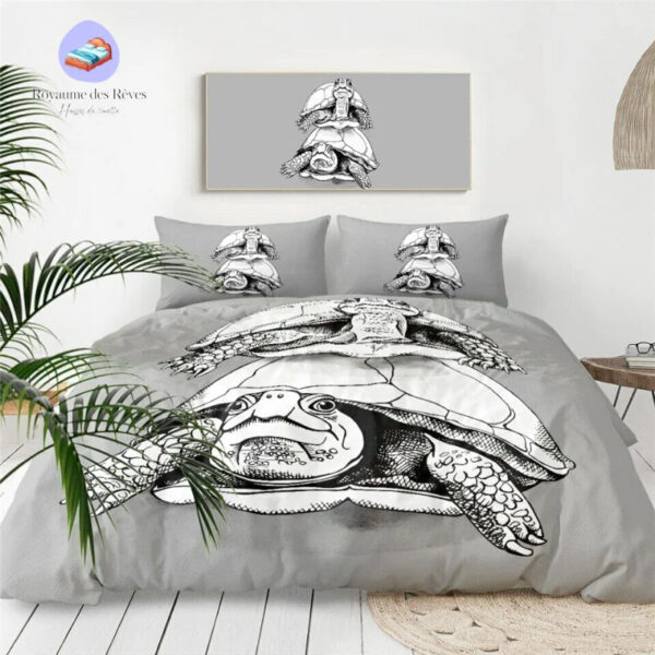 housse de couette couple de tortue