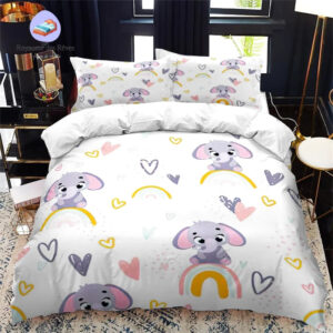 housse de couette Éléphant Arc en Ciel