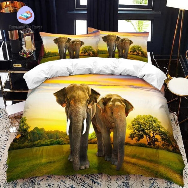 housse de couette éléphant couple