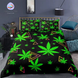 housse de couette Feuille Weed Vert