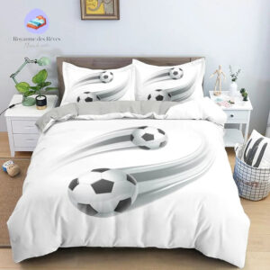 housse de couette football blanche