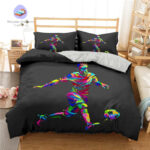 housse de couette Football Noir