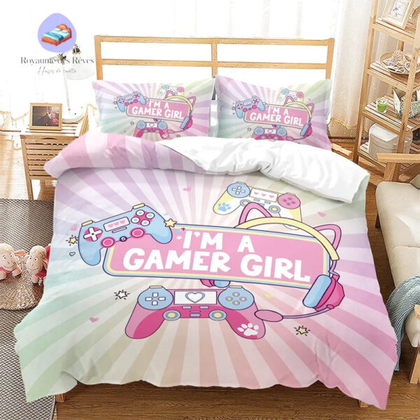 housse de couette gamer fille
