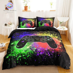 housse de couette multicolore jeux vidéo