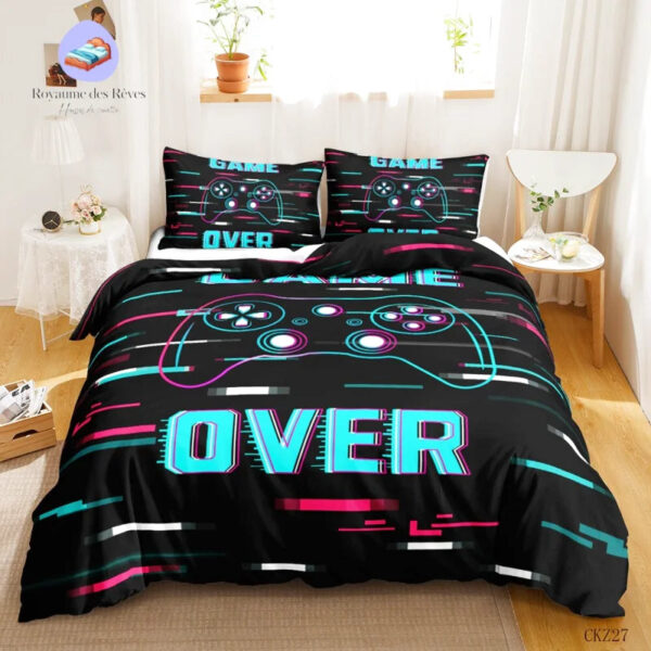 housse de couette jeux vidéo noir