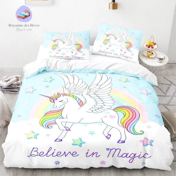 housse de couette Licorne Blanche