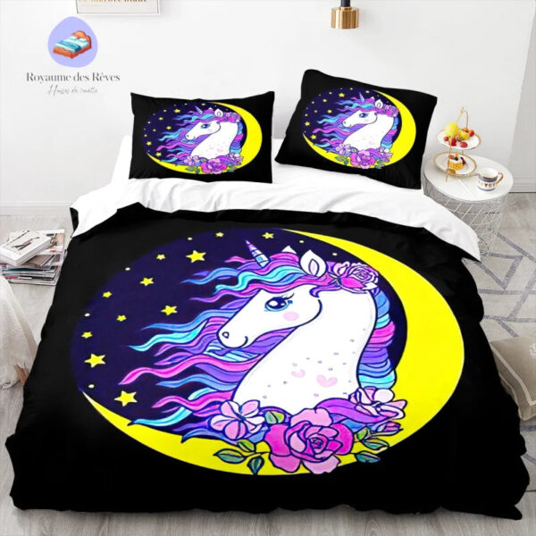 housse de couette Licorne Lune