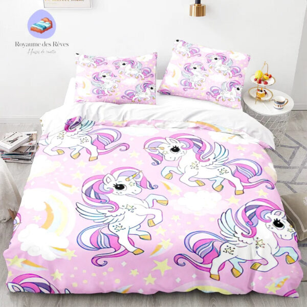 housse de couette Licorne Mignonne