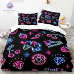 housse de couette Licorne Noir