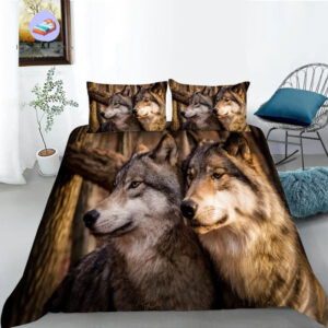 housse de couette Loup Amoureux