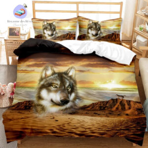 housse de couette Loup Couché de Soleil