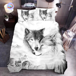 housse de couette Loup Gris