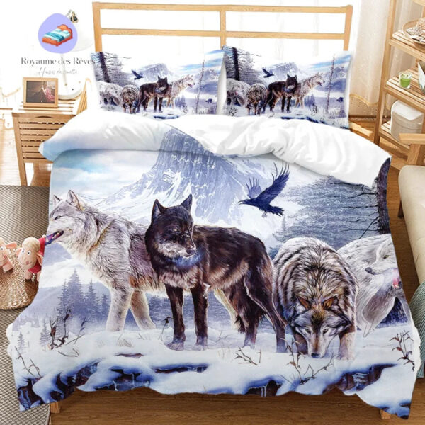 housse de couette Loup Hiver