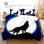 housse de couette loup hurlement