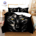 housse de couette loup noir