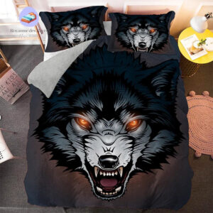 housse couette loup en colère