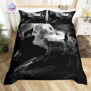 Housse de couette Loups Lune