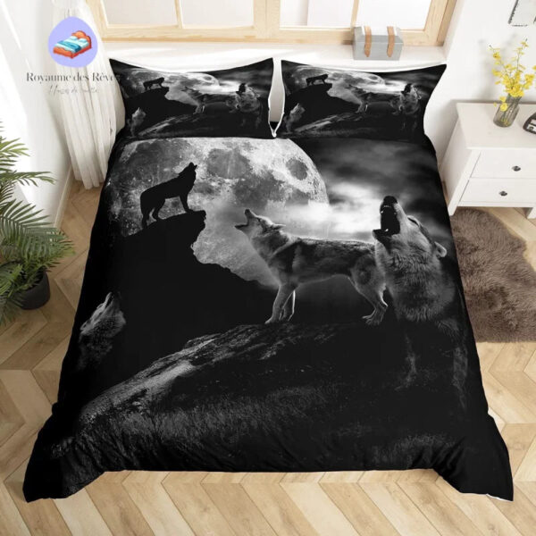 Housse de couette Loups Lune