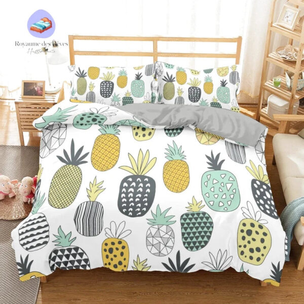 housse de couette motif ananas