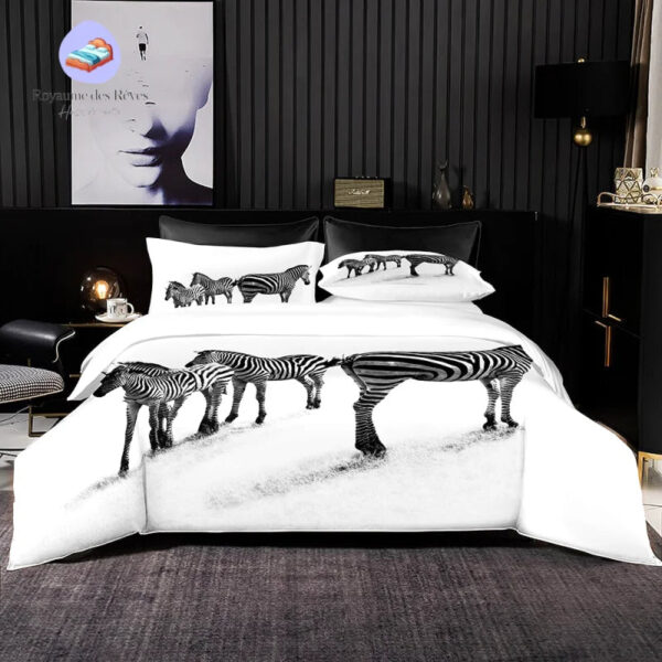 housse de couette motif zèbre