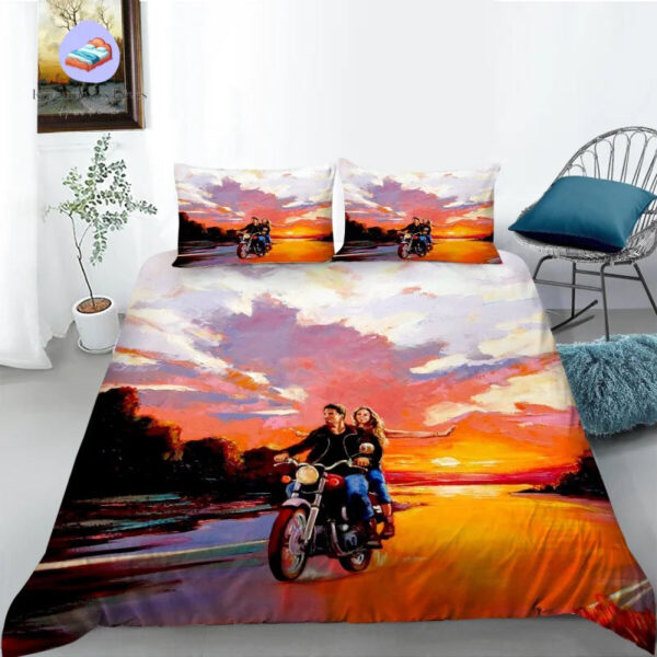 housse de couette Moto Couple