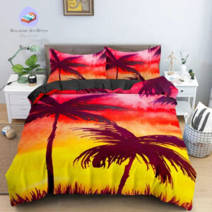 housse de couette tropicale Palmier Soirée