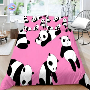 housse de couette Panda Rose