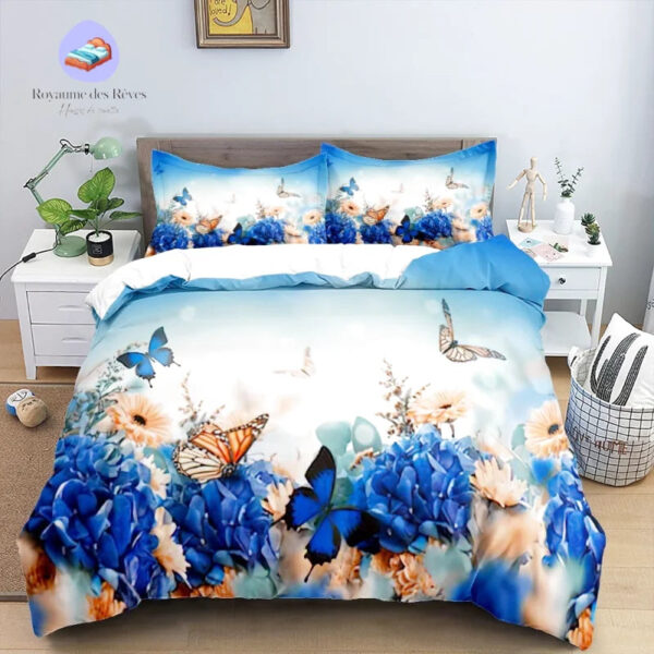 housse de couette Papillon Bleu