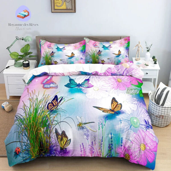 housse de couette papillon nature