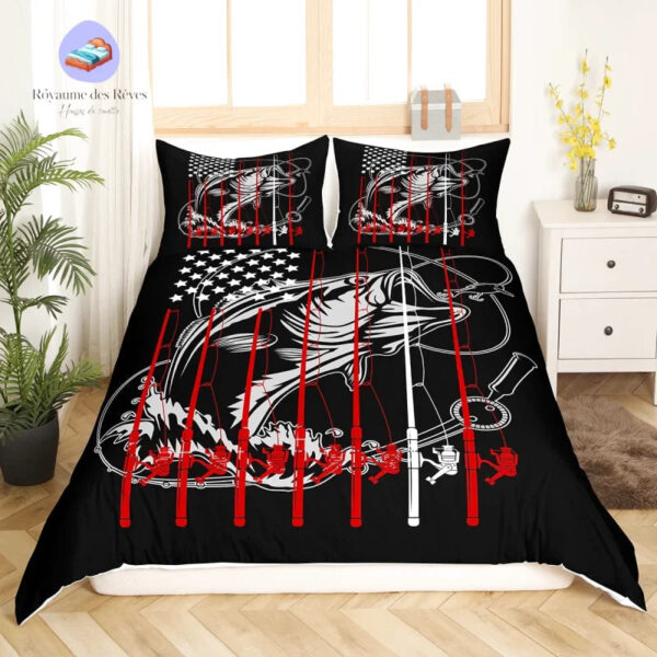 housse de couette Pêche Noir