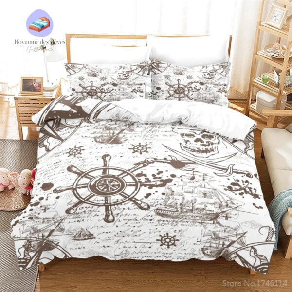 housse de couette Pirate Blanche