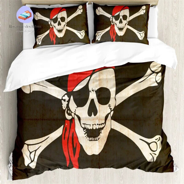 housse de couette pirate tête de mort