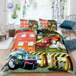 voiture de police sur couette