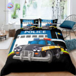 housse de couette Police Noir