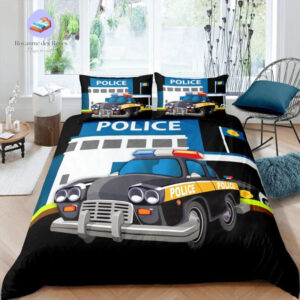 housse de couette Police Noir