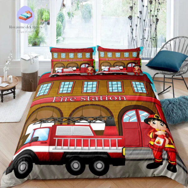 housse de couette pompier enfant