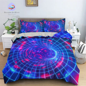 housse de couette psychédélique multicolore